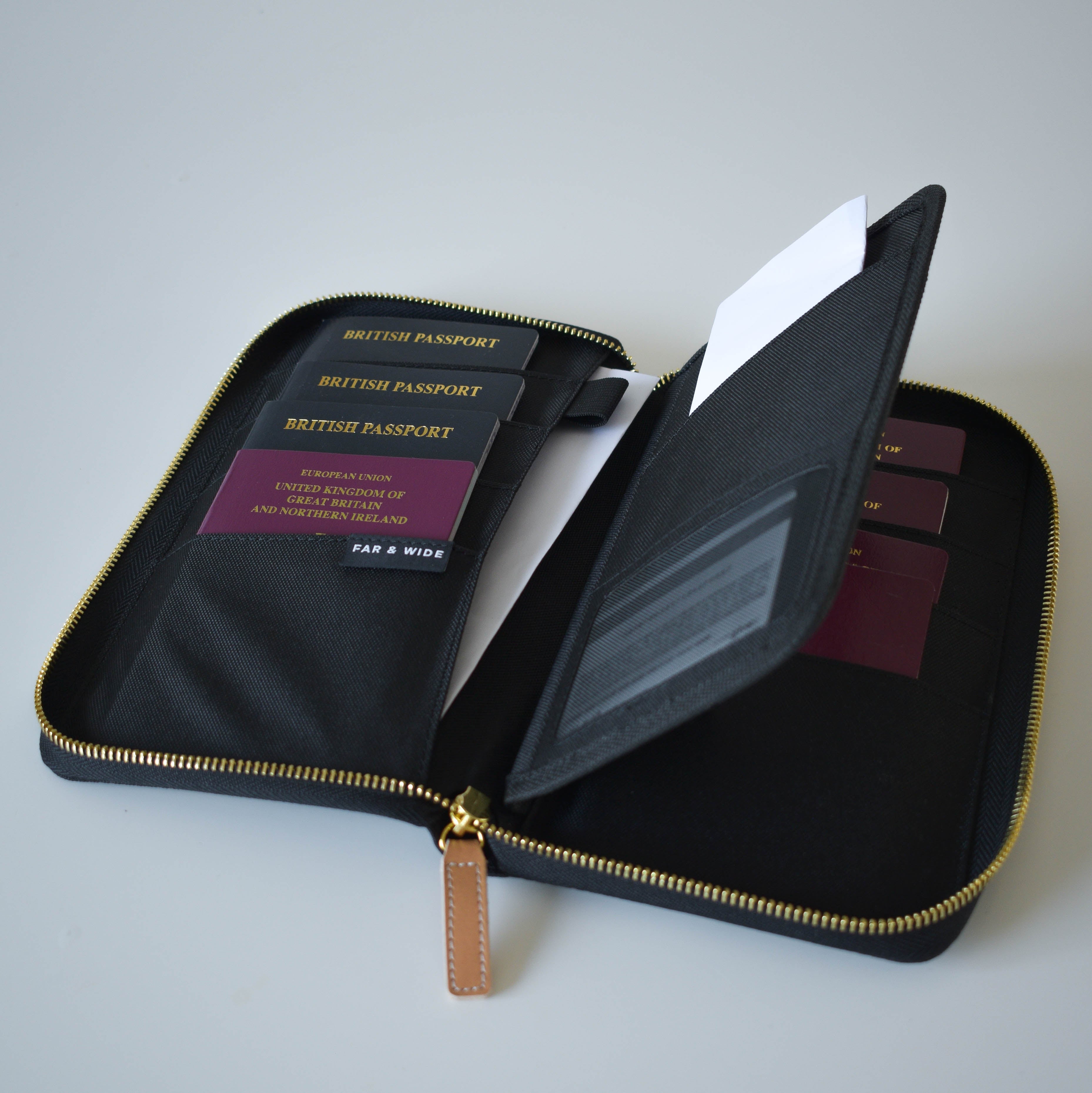 Premium Family Passport Holder and Document Organiser for 8 – Far & Wide