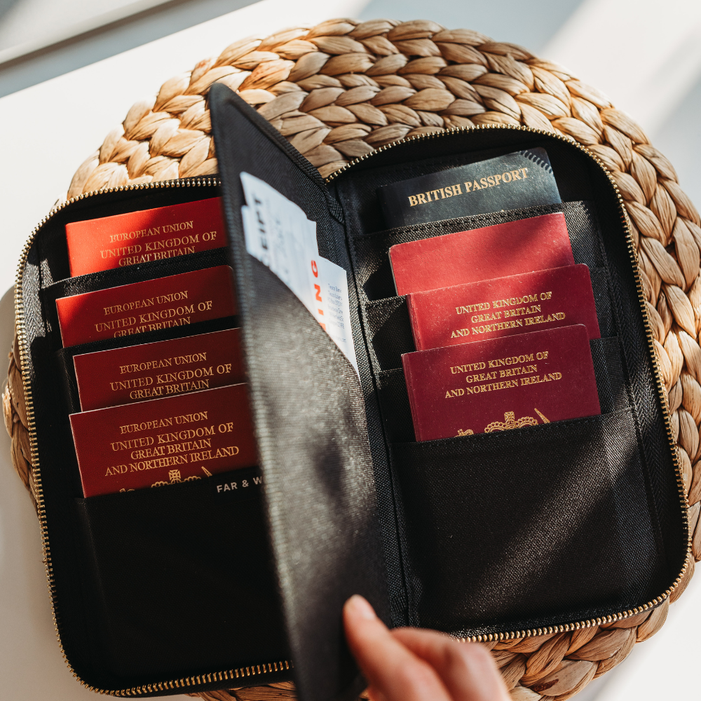 Premium Family Passport Holder & Document Organiser | Holds 4-8