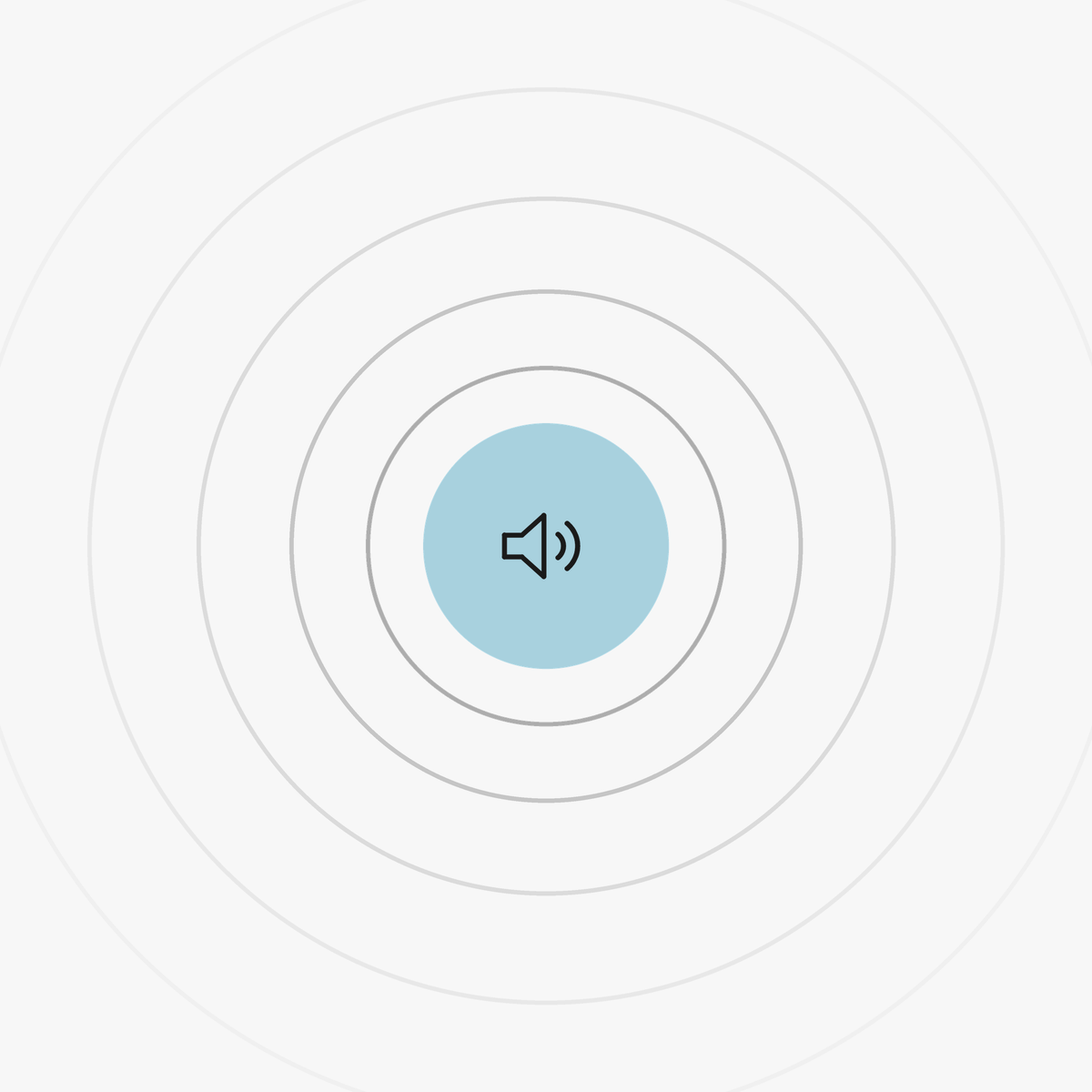 Illustration of sound rings around a speaker icon