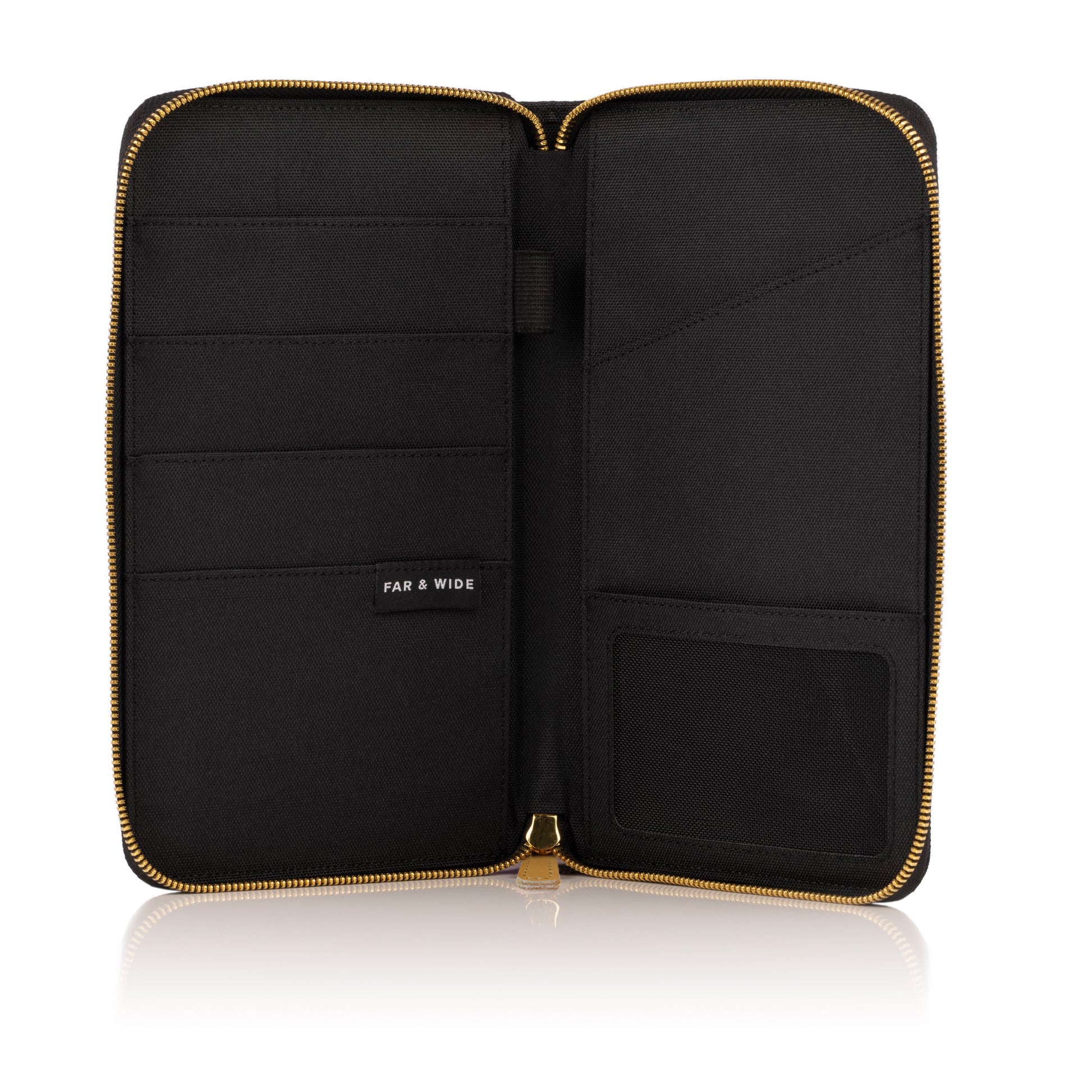 Family Passport Holder - Black - Open View